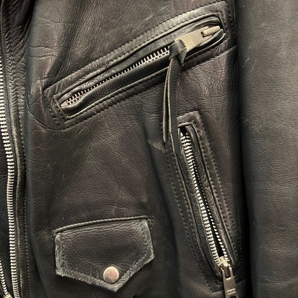 Brian Setzer Tribute, Black Leather Motorcycle Jacket - Picture 5 of 10